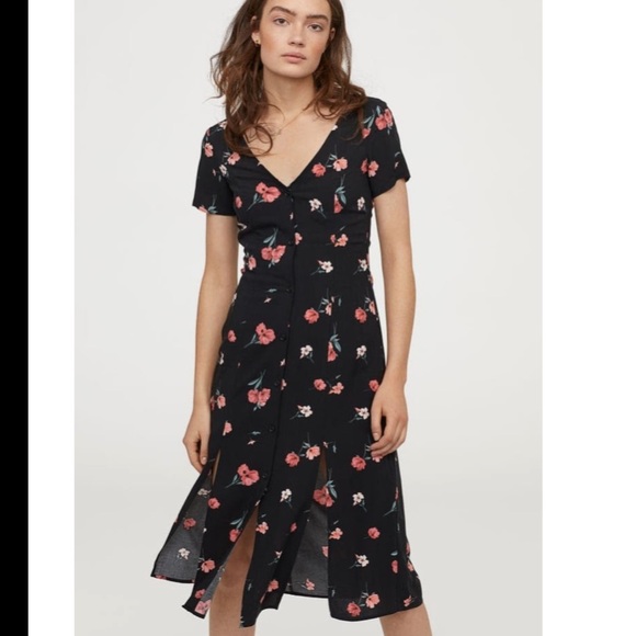 h&m floral midi dress